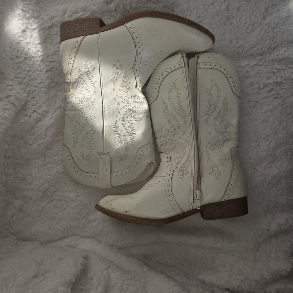 Dream Pairs Kids White Western Boots